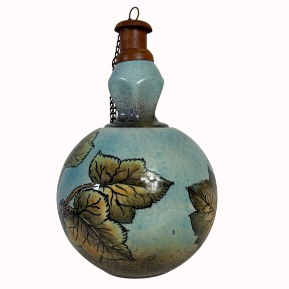 Talavera Tabletop Oil Lamp Cardinal of Peace VTG Artist Sign Outdoor Patio Torch - Picture 4 of 16